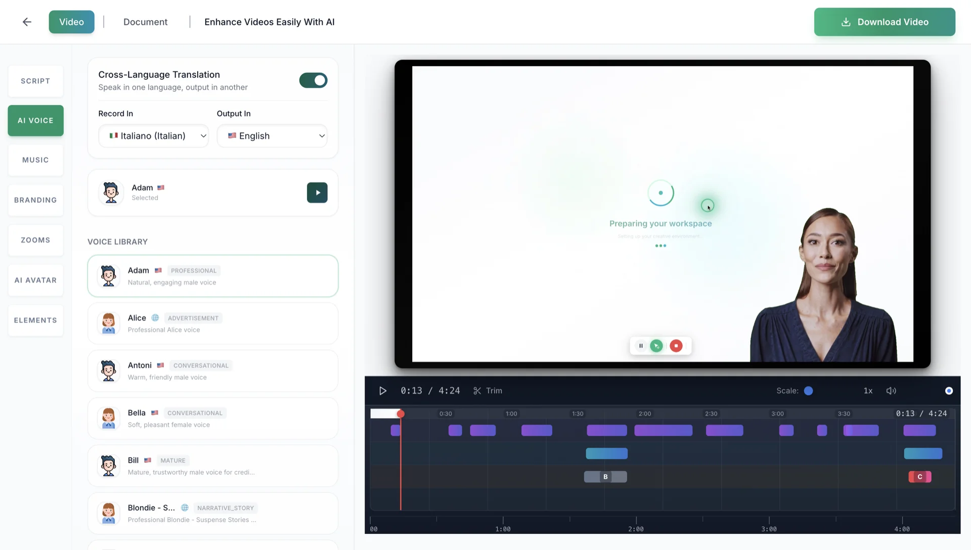 Professional Voiceover, Perfectly Synced